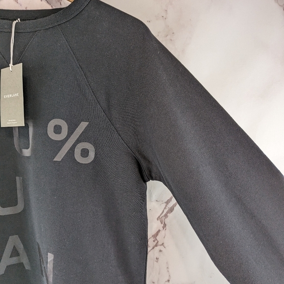 Everlane Sweatshirt Womens Black Terry Raglan Pullover Typopography 100%… - Picture 11 of 11